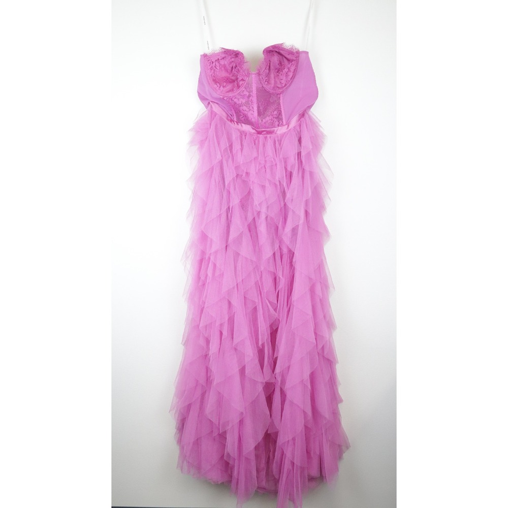 NWT For Love & Lemons X REVOLVE Bustier Gown XL Pink Lace Tulle Maxi Dress
